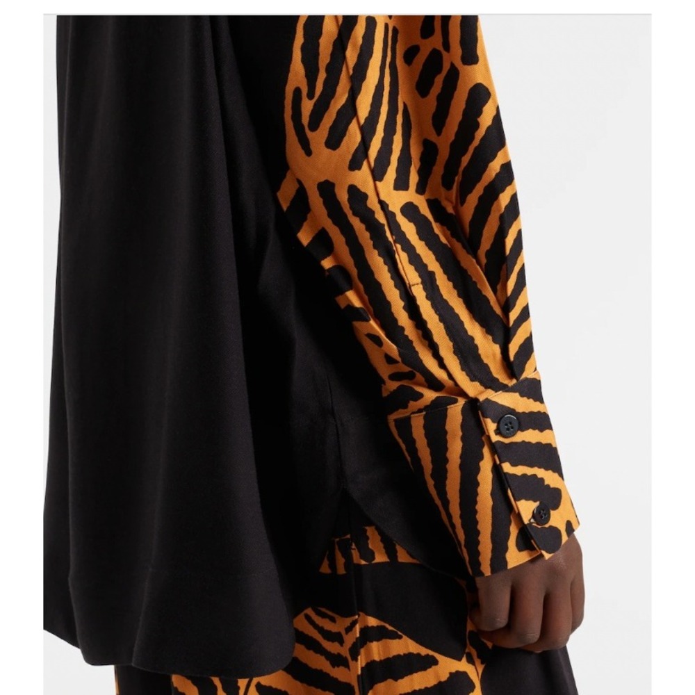 Farm Rio Black Orange Tiger Graphic Oversized Button Down Shirt Womens | Small - Picture 13 of 14